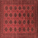 Square Machine Washable Oriental Brown Industrial Rug, wshurb1999brn