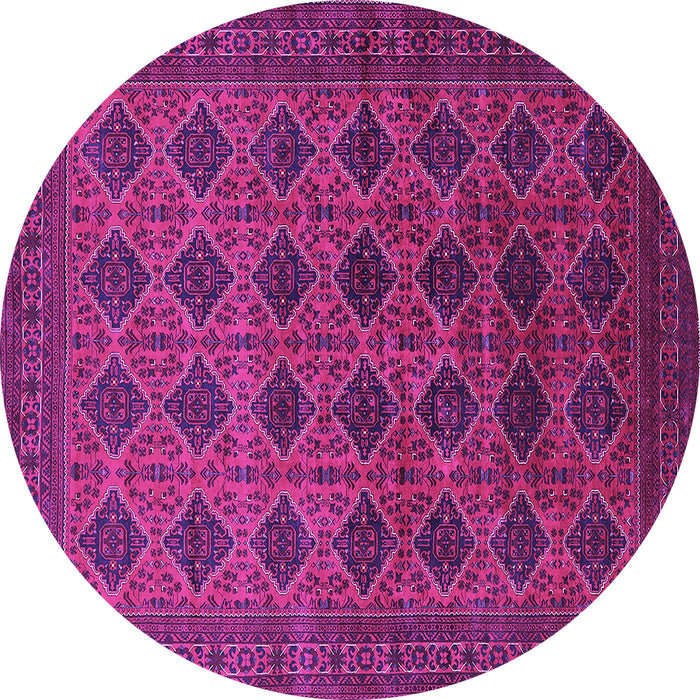 Round Oriental Purple Industrial Rug, urb1999pur