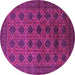 Round Oriental Purple Industrial Rug, urb1999pur