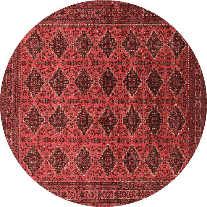 Round Machine Washable Oriental Brown Industrial Rug, wshurb1999brn