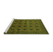 Sideview of Machine Washable Oriental Green Industrial Area Rugs, wshurb1999grn