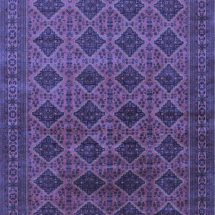 Machine Washable Oriental Blue Industrial Rug, wshurb1999blu