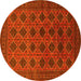 Round Oriental Yellow Industrial Rug, urb1999yw