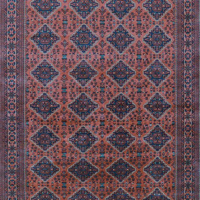 Machine Washable Oriental Light Blue Industrial Rug, wshurb1999lblu