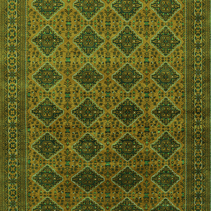 Machine Washable Oriental Green Industrial Area Rugs, wshurb1999grn