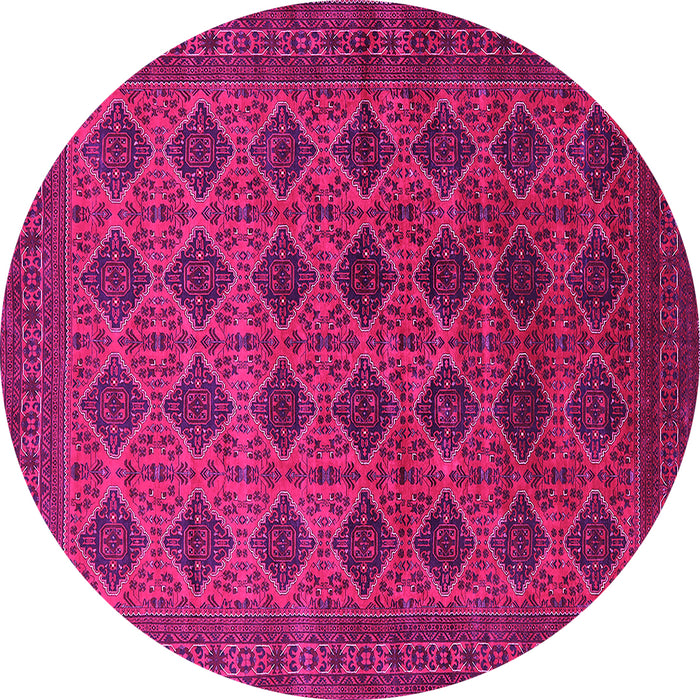 Round Oriental Pink Industrial Rug, urb1999pnk