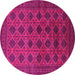 Round Oriental Pink Industrial Rug, urb1999pnk