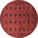 Round Oriental Brown Industrial Rug, urb1999brn