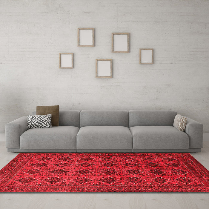 Industrial Red Washable Rugs