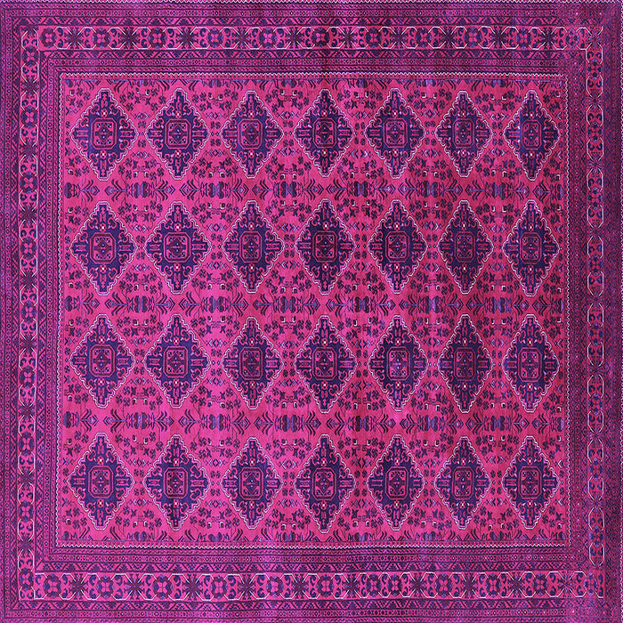 Square Machine Washable Oriental Purple Industrial Area Rugs, wshurb1999pur