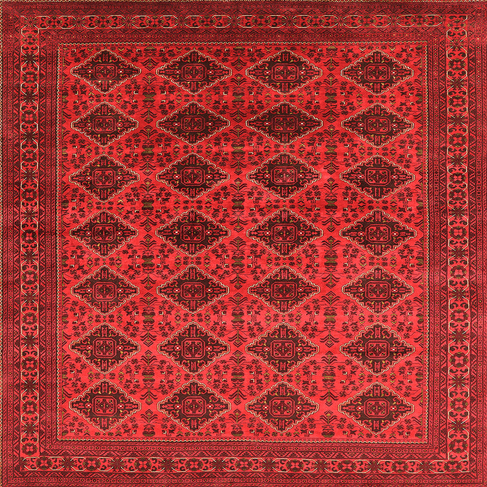 Square Machine Washable Oriental Orange Industrial Area Rugs, wshurb1999org