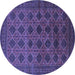 Round Oriental Blue Industrial Rug, urb1999blu