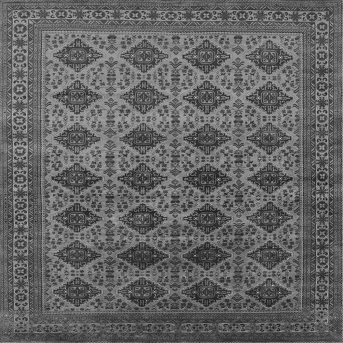 Square Machine Washable Oriental Gray Industrial Rug, wshurb1999gry