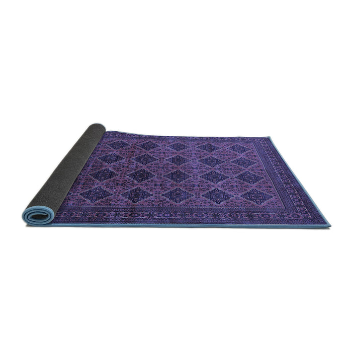 Sideview of Oriental Blue Industrial Rug, urb1999blu