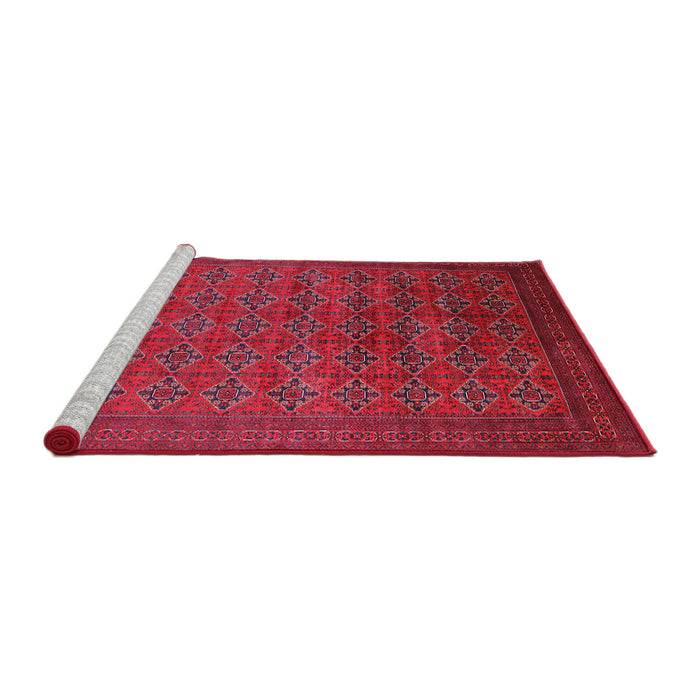 Sideview of Machine Washable Industrial Modern Raspberry Purple Rug, wshurb2000