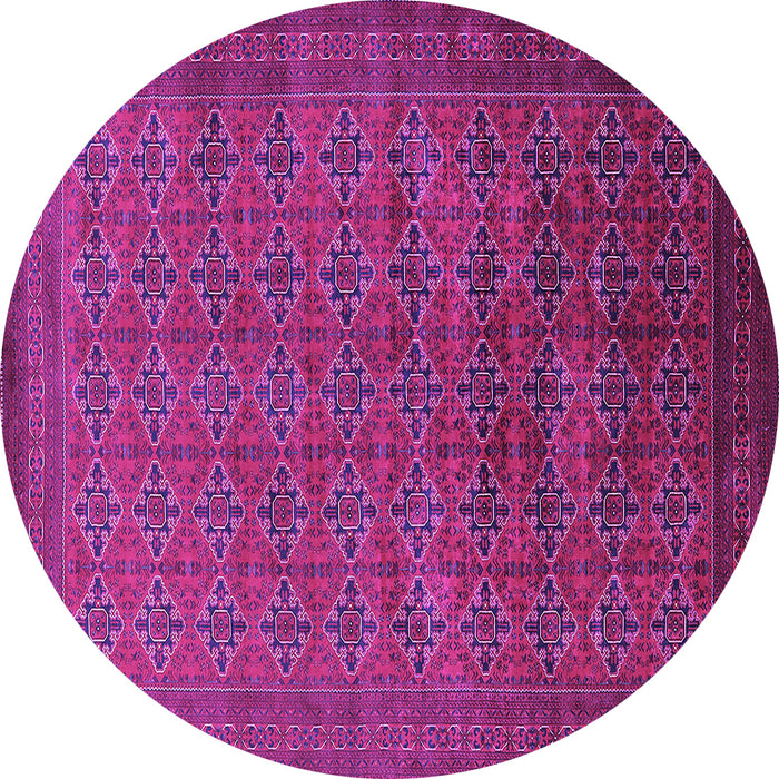 Round Machine Washable Oriental Purple Industrial Area Rugs, wshurb2000pur