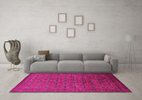 Machine Washable Oriental Pink Industrial Rug, wshurb2000pnk