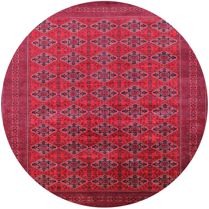 Round Machine Washable Industrial Modern Raspberry Purple Rug, wshurb2000
