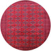 Round Machine Washable Industrial Modern Raspberry Purple Rug, wshurb2000