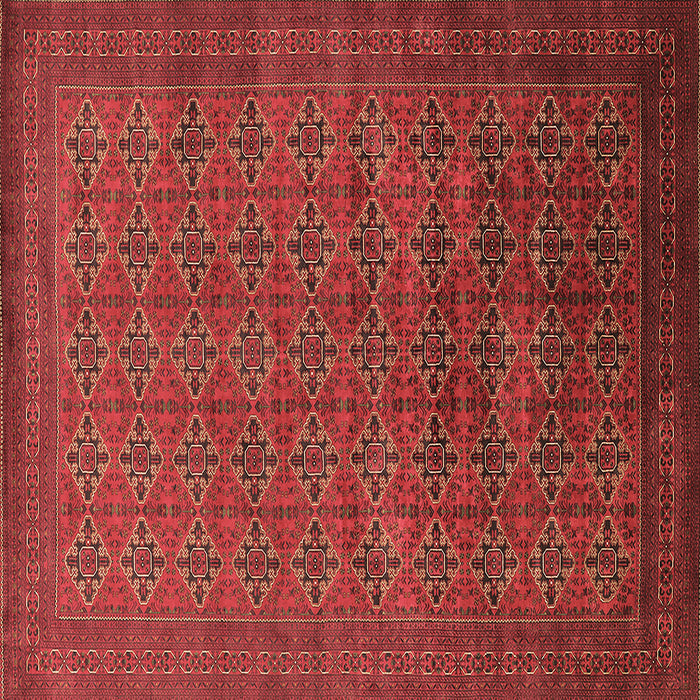 Square Machine Washable Oriental Brown Industrial Rug, wshurb2000brn