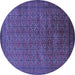 Round Oriental Blue Industrial Rug, urb2000blu