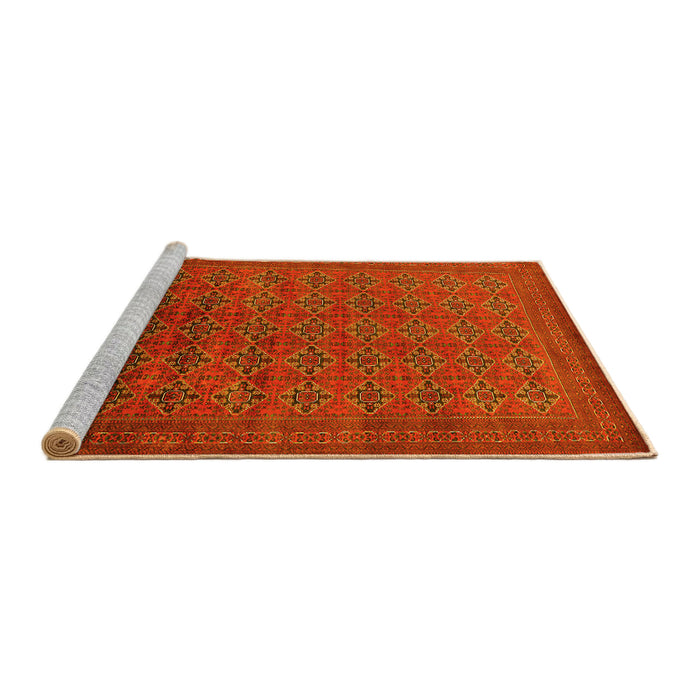 Sideview of Machine Washable Oriental Yellow Industrial Rug, wshurb2000yw