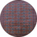 Round Oriental Light Blue Industrial Rug, urb2000lblu