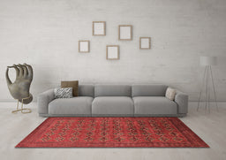 Machine Washable Oriental Brown Industrial Rug in a Living Room,, wshurb2000brn