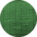 Round Oriental Emerald Green Industrial Rug, urb2000emgrn