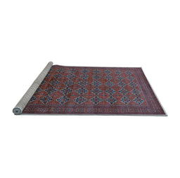 Sideview of Machine Washable Oriental Light Blue Industrial Rug, wshurb2000lblu