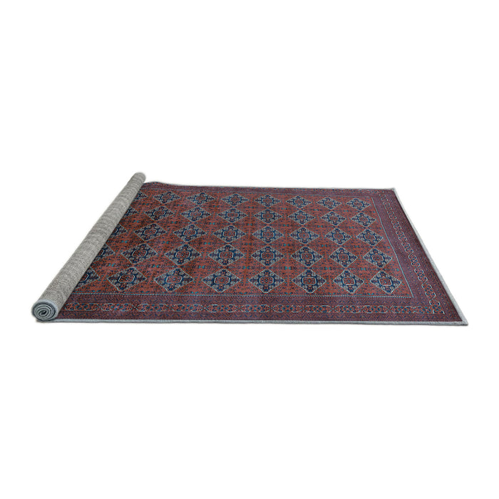 Sideview of Machine Washable Oriental Light Blue Industrial Rug, wshurb2000lblu