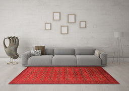 Machine Washable Oriental Orange Industrial Area Rugs in a Living Room, wshurb2000org