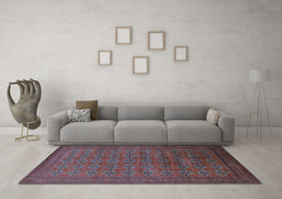 Machine Washable Oriental Light Blue Industrial Rug in a Living Room, wshurb2000lblu