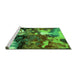 Sideview of Machine Washable Oriental Green Industrial Area Rugs, wshurb2001grn