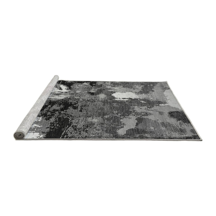 Sideview of Machine Washable Oriental Gray Industrial Rug, wshurb2001gry