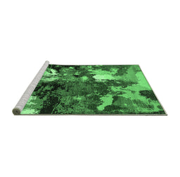 Sideview of Machine Washable Oriental Emerald Green Industrial Area Rugs, wshurb2001emgrn