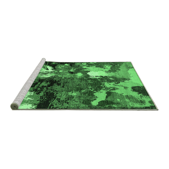 Sideview of Machine Washable Oriental Emerald Green Industrial Area Rugs, wshurb2001emgrn