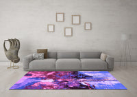 Machine Washable Oriental Purple Industrial Rug, wshurb2001pur