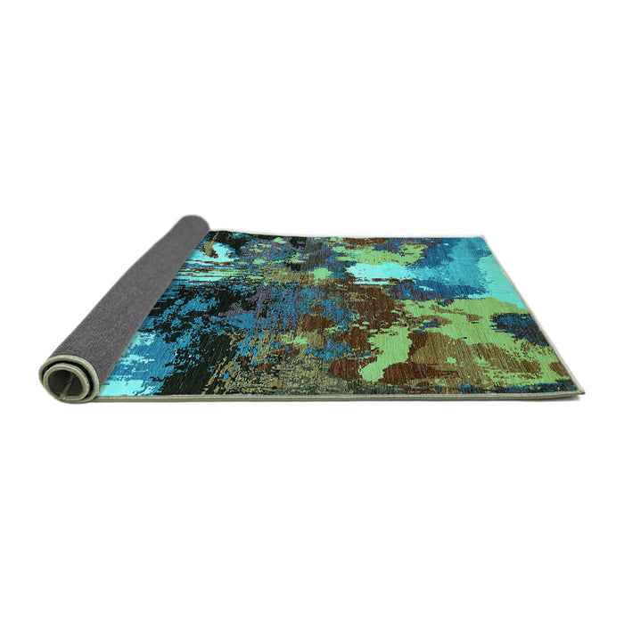 Sideview of Oriental Turquoise Industrial Rug, urb2001turq