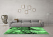 Machine Washable Oriental Emerald Green Industrial Area Rugs in a Living Room,, wshurb2001emgrn