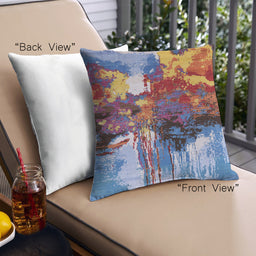 Front View of Mid-Century Modern Urban Square Dark Raspberry Purple Throw Pillow, 18 inch by 18 inch, pwurb2001