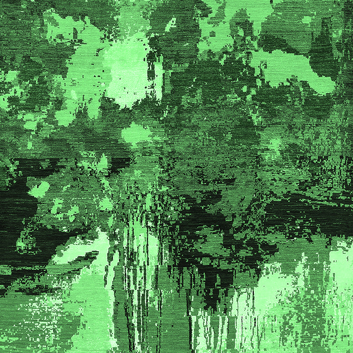 Machine Washable Oriental Emerald Green Industrial Area Rugs, wshurb2001emgrn