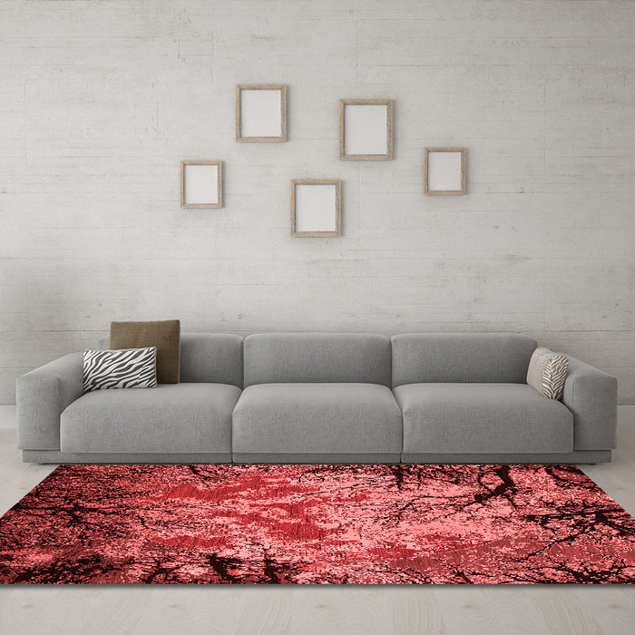 Industrial Red Washable Rugs