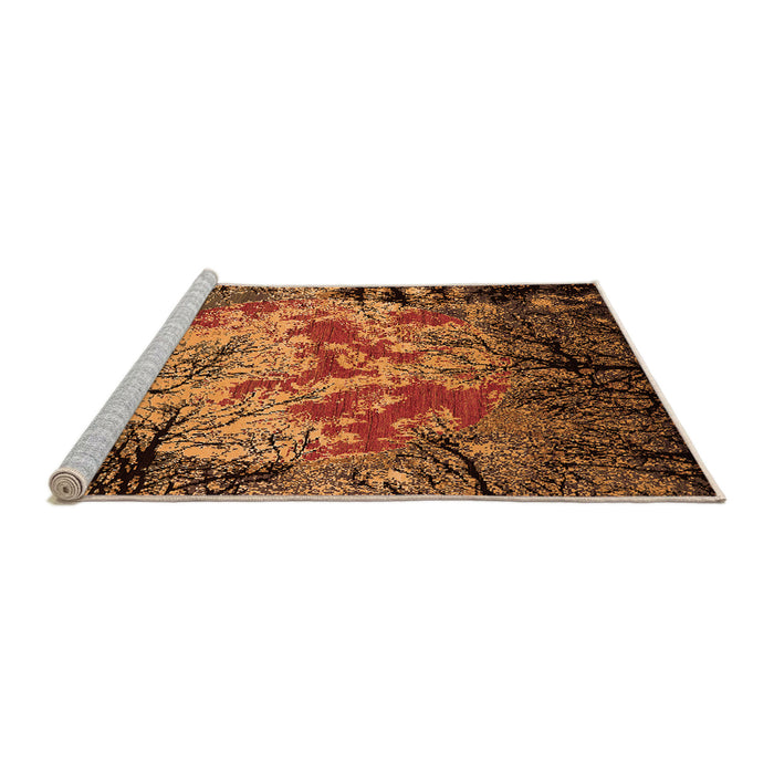 Sideview of Machine Washable Oriental Orange Industrial Area Rugs, wshurb2002org
