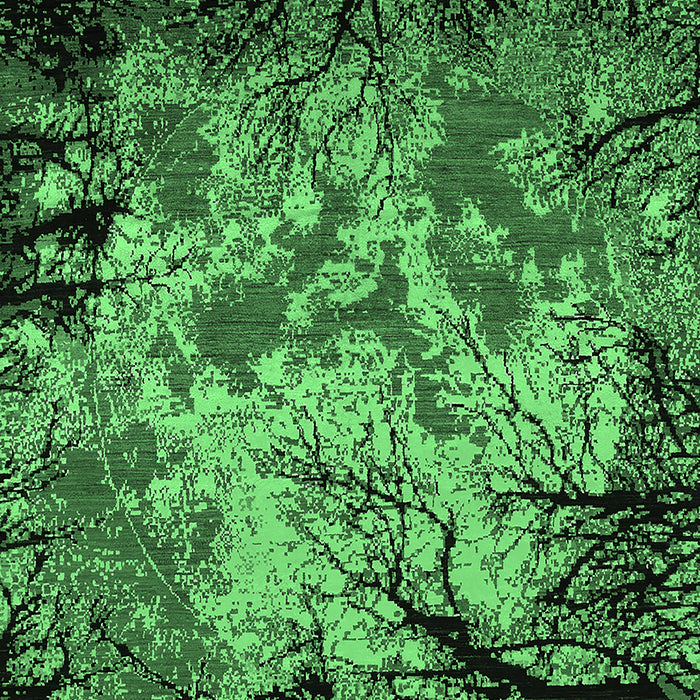 Machine Washable Oriental Emerald Green Industrial Area Rugs, wshurb2002emgrn