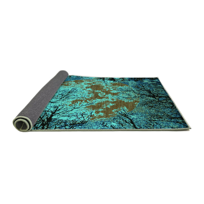 Sideview of Oriental Turquoise Industrial Rug, urb2002turq