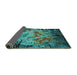 Sideview of Oriental Turquoise Industrial Rug, urb2002turq