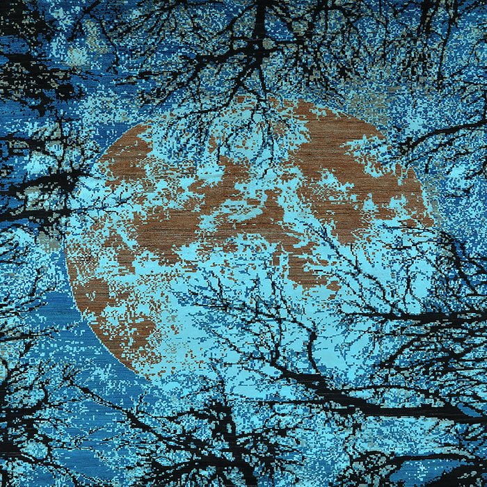 Square Machine Washable Oriental Light Blue Industrial Rug, wshurb2002lblu