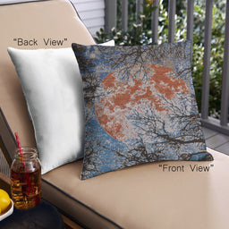 Front View of Mid-Century Modern Urban Square Burgundy Brown Throw Pillow, 18 inch by 18 inch, pwurb2002