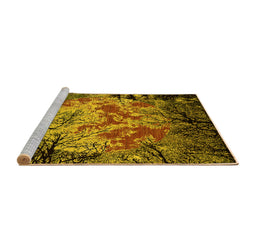 Sideview of Machine Washable Oriental Yellow Industrial Rug, wshurb2002yw